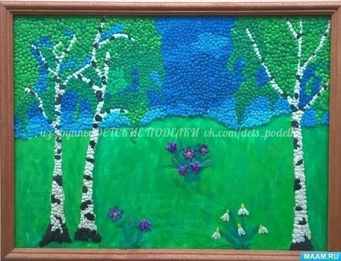 Картина из пластилина "Весна" Картина из пластилина "Весна"