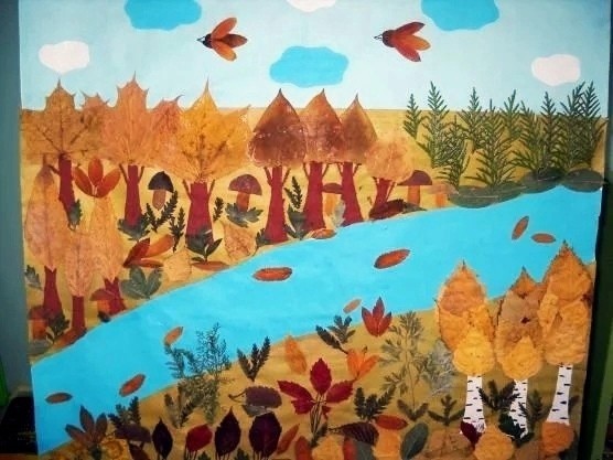 Атмосферные картины из осенних листьев Атмосферные картины из осенних листьев