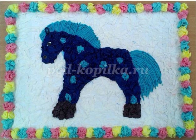 Мастер-класс по изготовлению картины "Синяя лошадка": часть 2 Мастер-класс по изготовлению картины "Синяя лошадка": часть 2