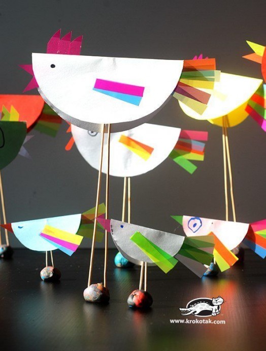 Курочки из бумаги