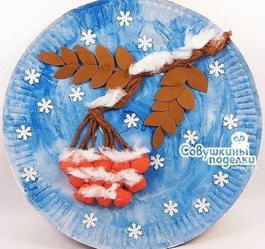 Зимние тарелочки с рябиной Зимние тарелочки с рябиной