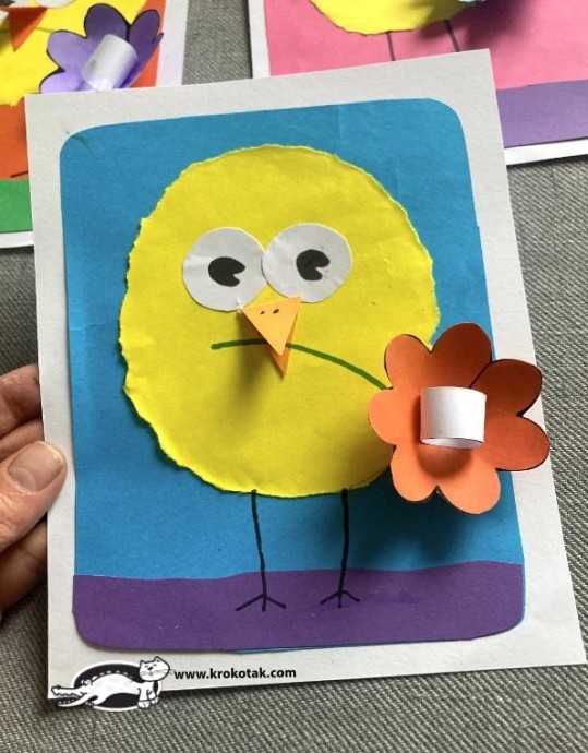 Цыпленок в интересной технике Цыпленок в интересной технике