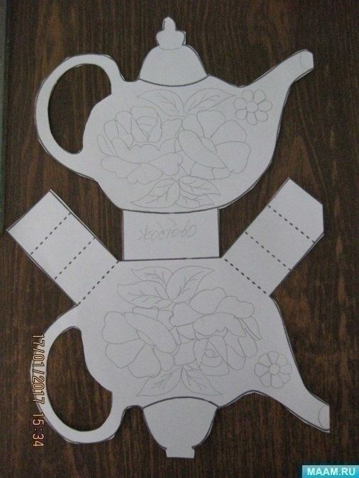 Декоративный бумажный чайничек