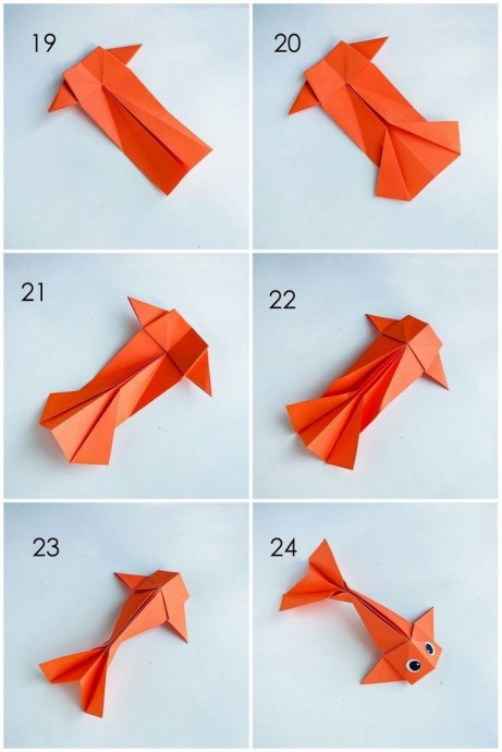 Золотые рыбки в технике оригами