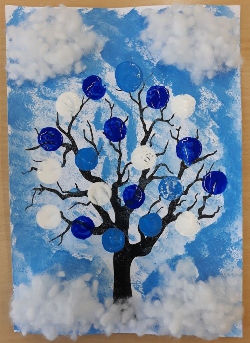 Зимние аппликации с ватой Зимние аппликации с ватой