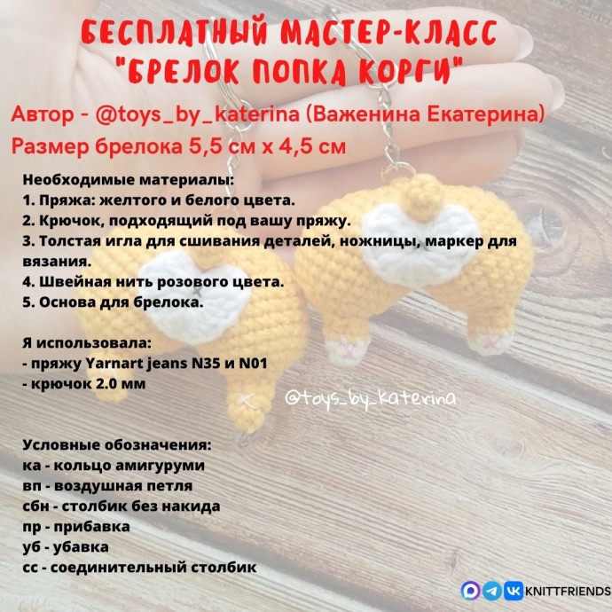 Брелок попка корги Брелок попка корги