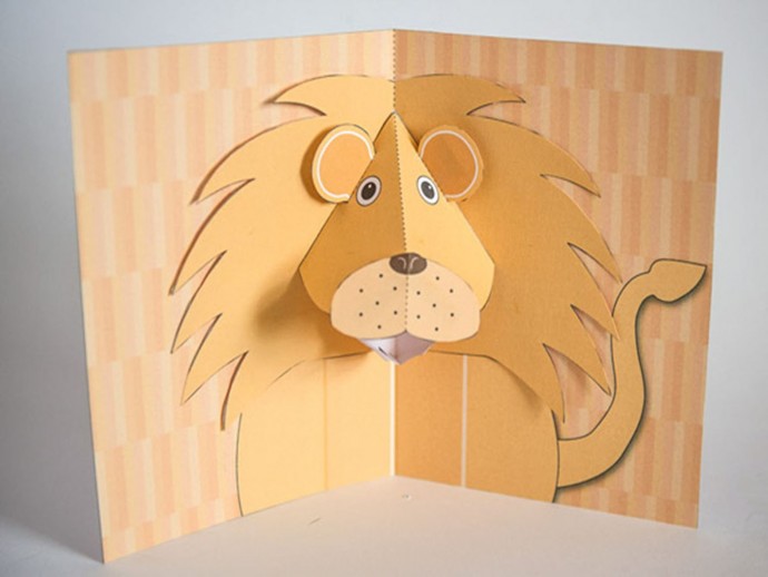 ​Объемная открытка "Лев"