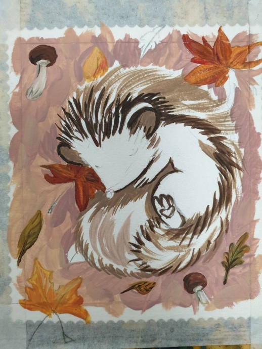 Рисуем ежика в норке Рисуем ежика в норке