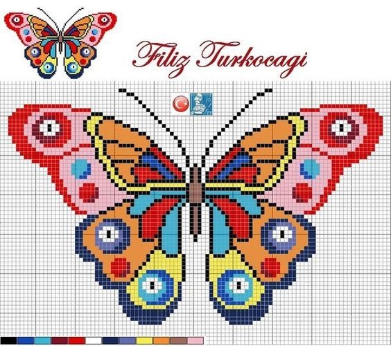 ​Детская вышивка: бабочки