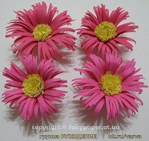 Крaсивые цветы для панно из бумаги на быструю руку