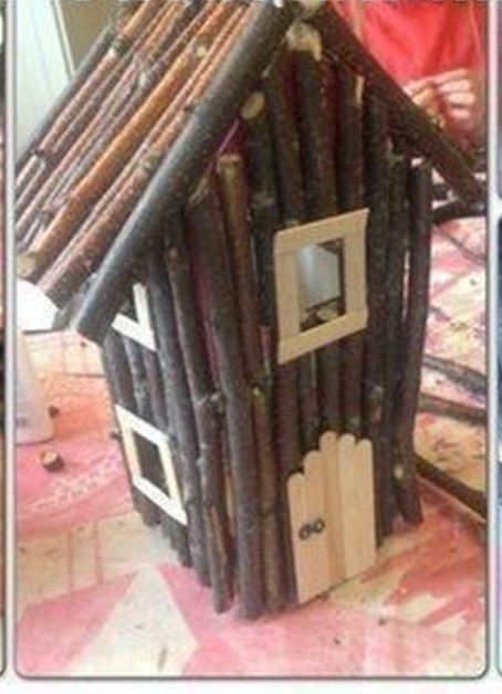 ​Сказочный домик из деревянных палочек