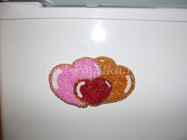 Вышивка бисером "Сердечки" Вышивка бисером "Сердечки"