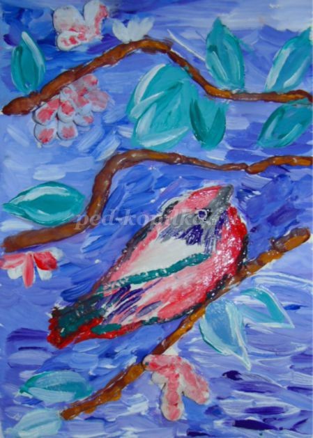 Весеннее панно в смешанной технике Весеннее панно в смешанной технике