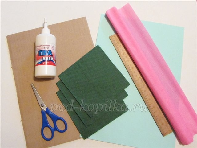 Георгины из гофрированной бумаги: мастер-класс