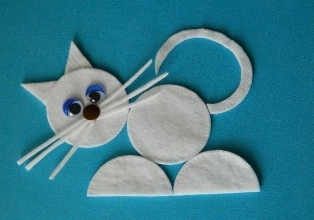 Аист под солнцем и другие поделки из ватных дисков