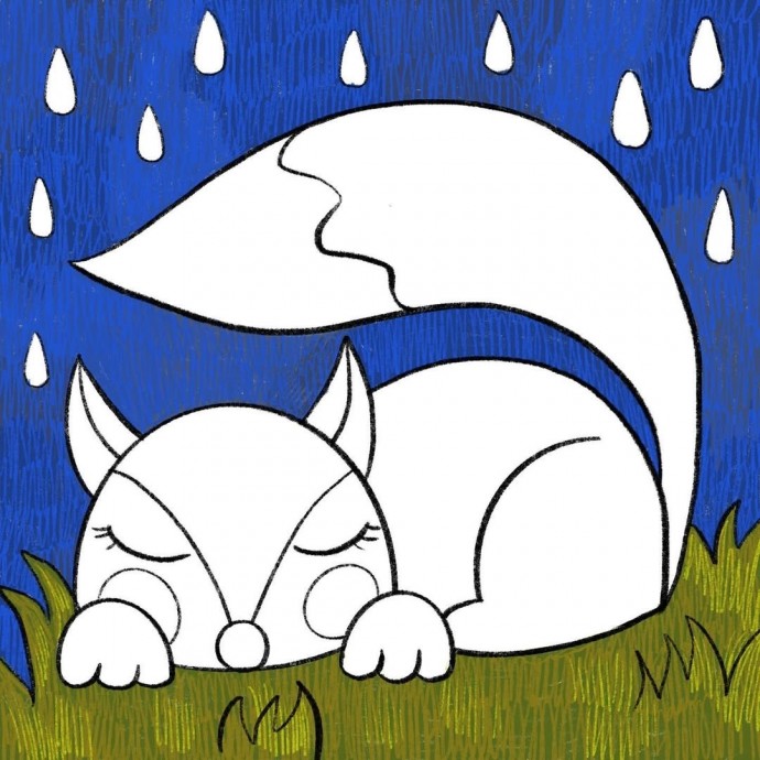 ​Рисуем лисоньку-лису