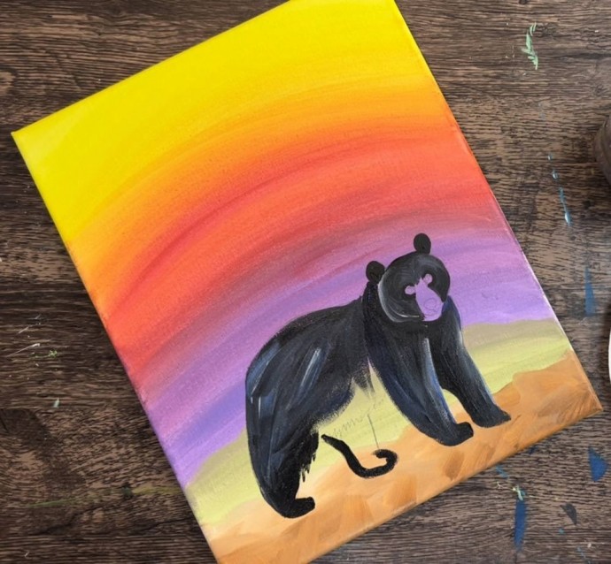 ​Рисуем осеннего мишку