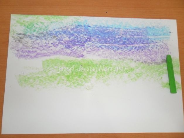 Пингвины и полярное сияние: нетрадиционное рисование, часть 1