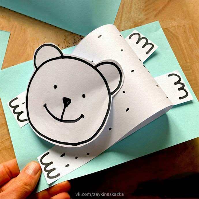 Объёмные медвежата из бумаги