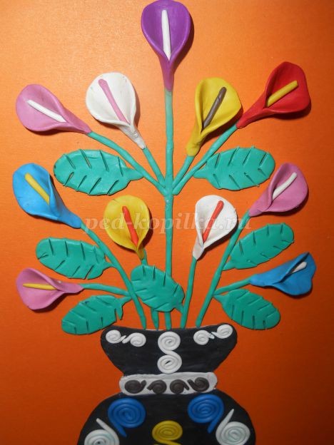 ​Пластилинография: весенние цветы, часть 3