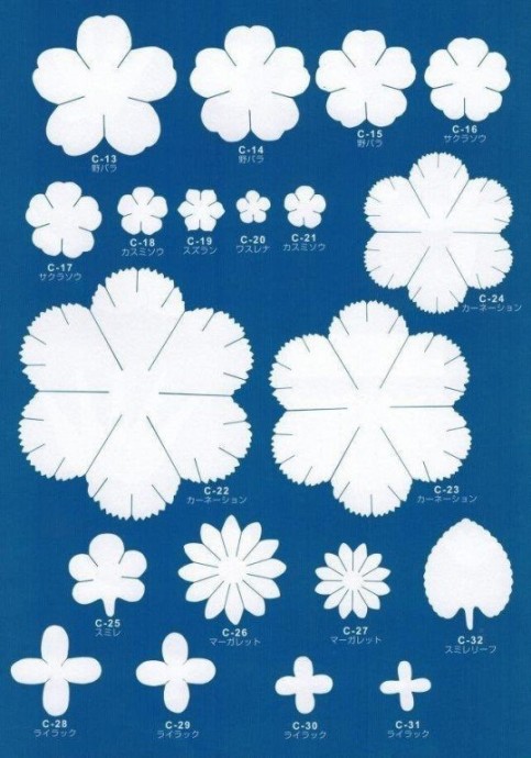 ​Шаблоны для создания разных цветочков