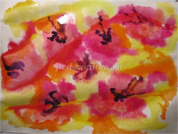 Рисование цветов в смешанной технике: акварельная живопись "по-сырому" и восковые цветные карандаши: часть 2 Рисование цветов в смешанной технике: акварельная живопись "по-сырому" и восковые цветные карандаши: часть 2