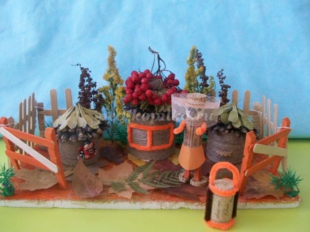 Настольная композиция из природного материала детскими руками: мастер-класс, часть 4