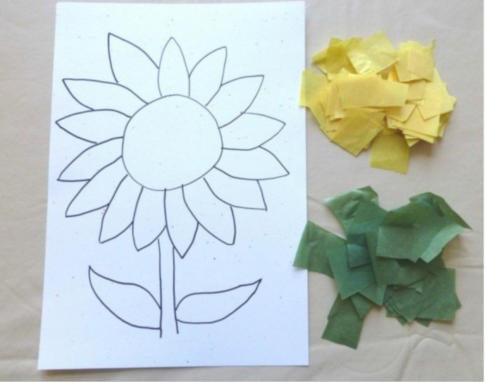 Аппликация "Подсолнух" Аппликация "Подсолнух"