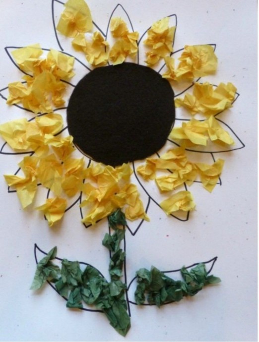 Аппликация "Подсолнух" Аппликация "Подсолнух"