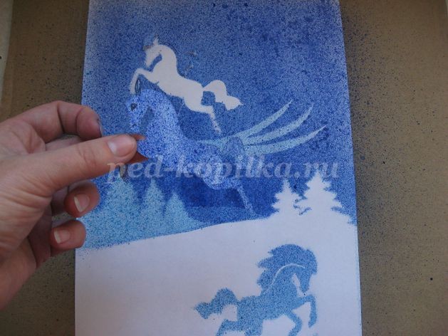 ​Мастер-класс по рисованию: набрызг многослойный "Волшебница зима", часть 2