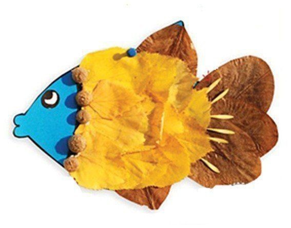 ​Рыбки из листьев: идеи для детского творчества
