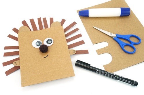 Ёжик из бумажного пакета