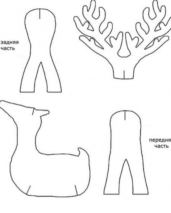 Праздничные олени из картона