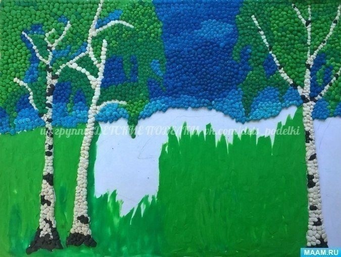 Картина из пластилина "Весна" Картина из пластилина "Весна"