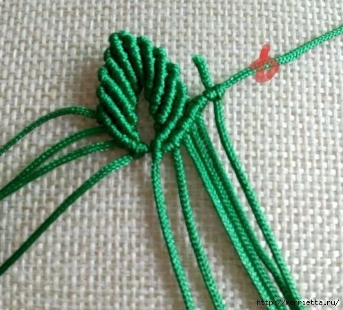 Листик в технике макраме