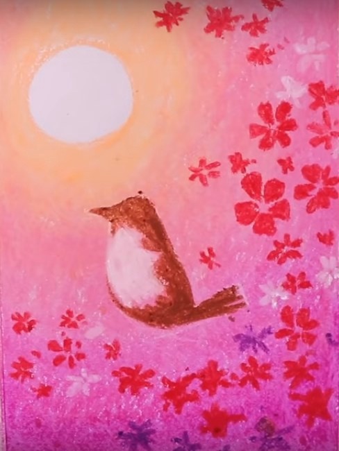 Птичка на цветущей веточке Птичка на цветущей веточке