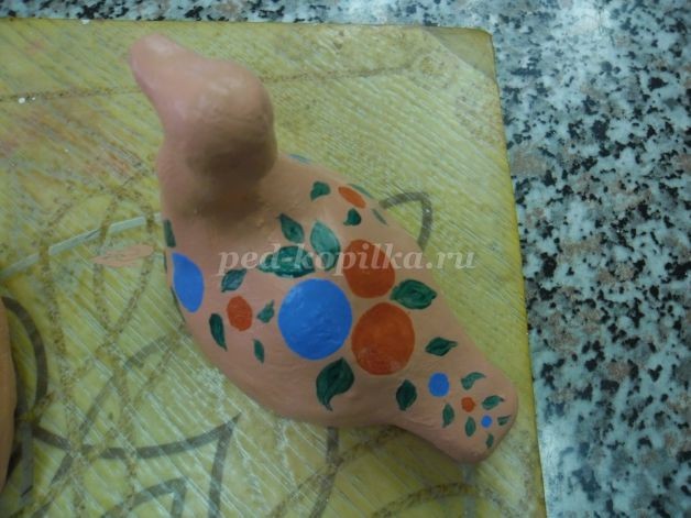 ​Шкатулка "Утица" из глины детскими руками: часть 3