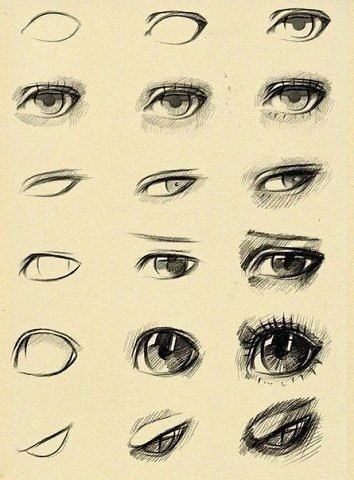 Варианты рисования глаз
