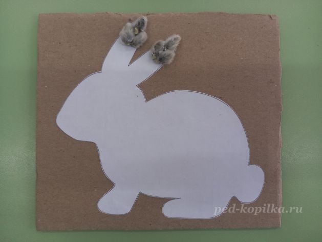 Аппликация из вербы "Кролик"