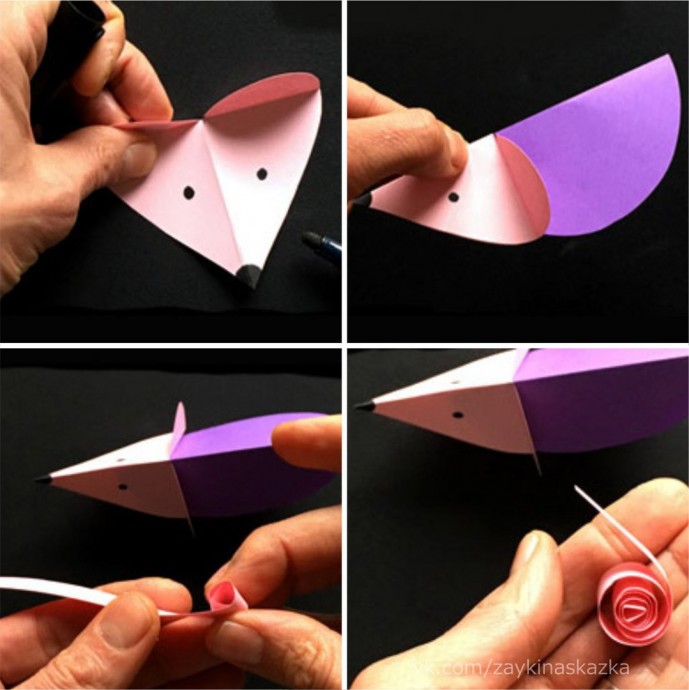 Мышки из цветной бумаги Мышки из цветной бумаги