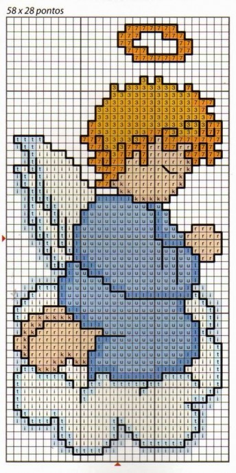 Милые схемы вышивки с ангелочками