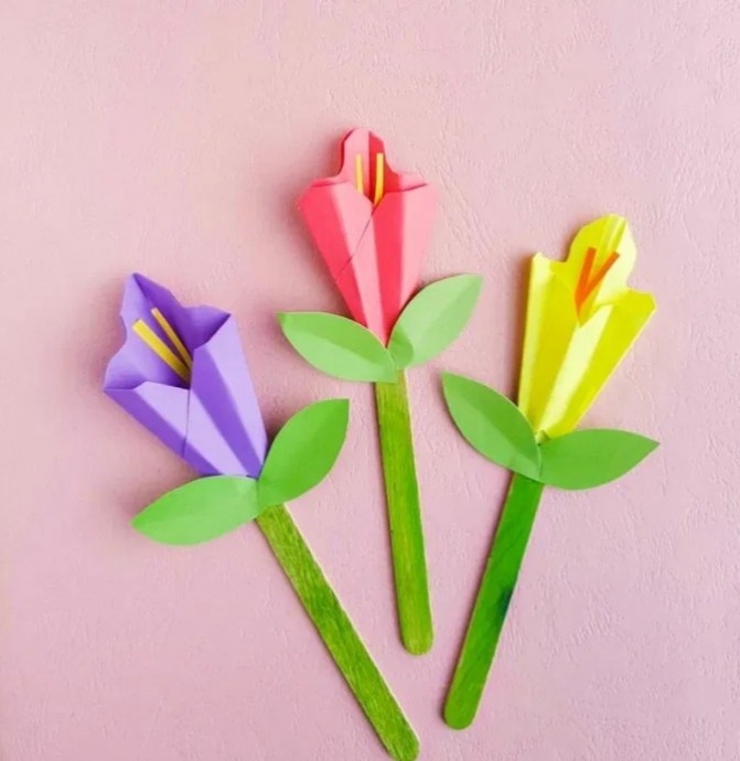 ​Тюльпаны в технике оригами
