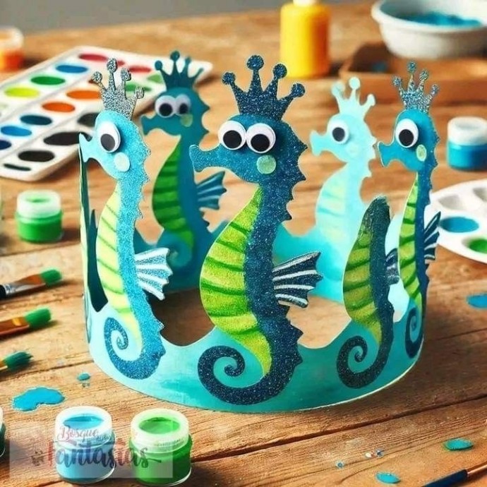 Детские короны из картона на морскую тему