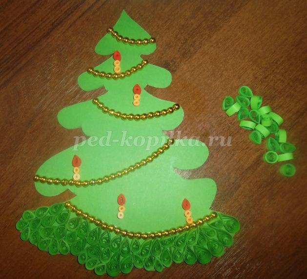 Новогодняя ёлка: квиллинг, часть 2