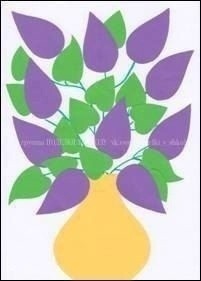 Аппликация из бумаги "Сирень в вазе"