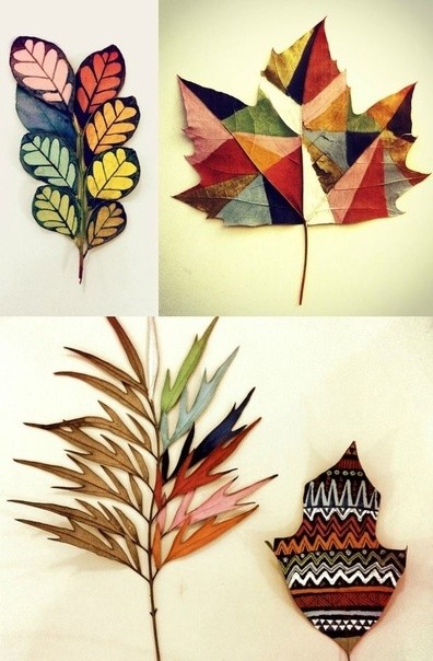 Осеннее творчество: красочные листья