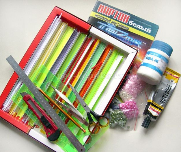 Открытка с эхинацеей в технике квиллинга: часть 1 Открытка с эхинацеей в технике квиллинга: часть 1