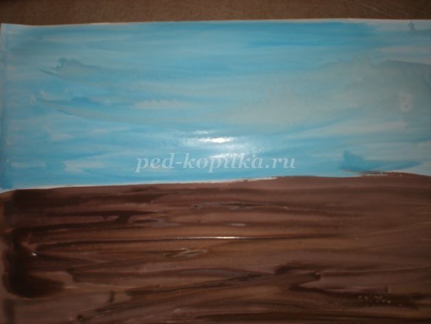 ​Ранняя весна в технике "Граттаж"