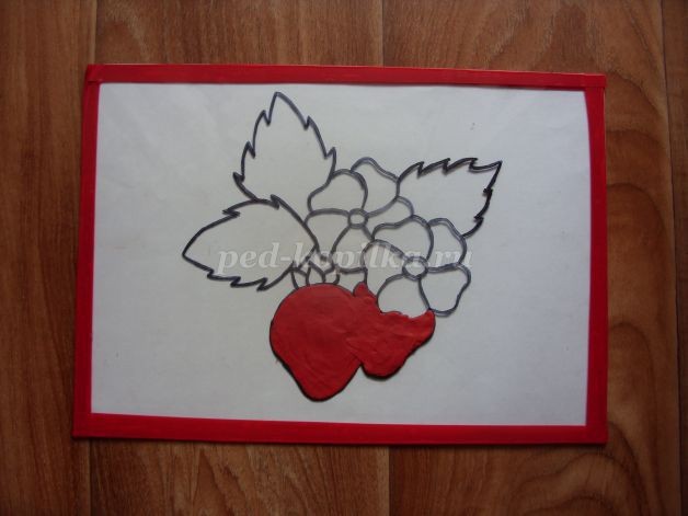 Пластилинография на стекле "Клубника": мастер-класс, часть 1