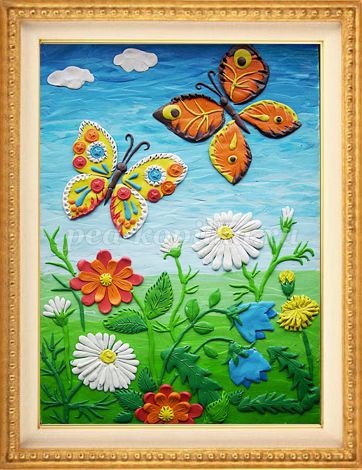 Пластилинография "Цветущий луг"